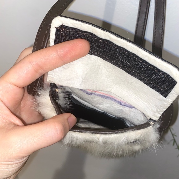 Vintage handmade mini poach pocket bag - Picture 3 of 5